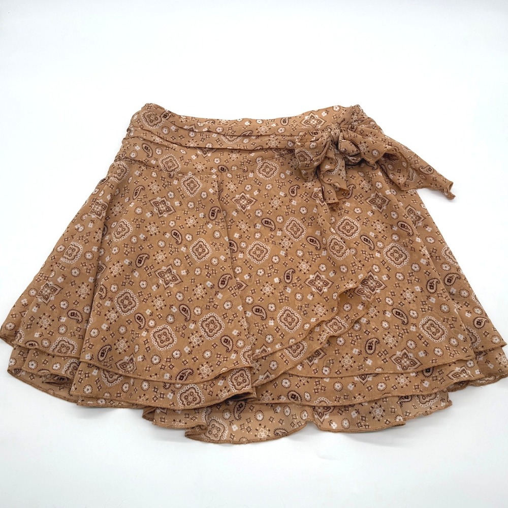 Aerie Tan Paisley Mini Skirt - Picture 7 of 9
